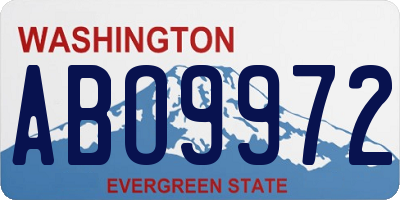WA license plate ABO9972