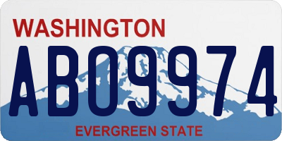 WA license plate ABO9974