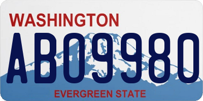 WA license plate ABO9980