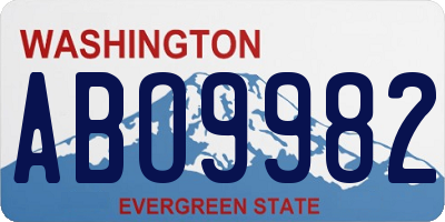 WA license plate ABO9982