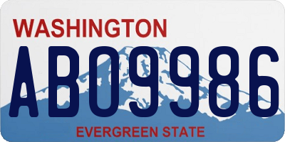 WA license plate ABO9986