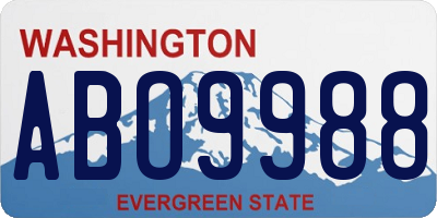 WA license plate ABO9988