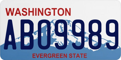 WA license plate ABO9989