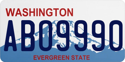 WA license plate ABO9990