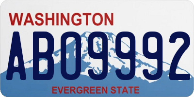 WA license plate ABO9992