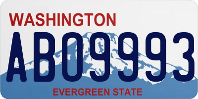 WA license plate ABO9993