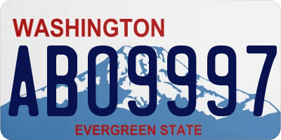 WA license plate ABO9997