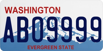 WA license plate ABO9999