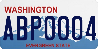 WA license plate ABP0004