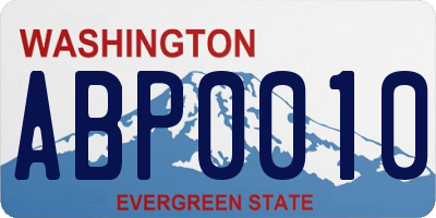 WA license plate ABP0010