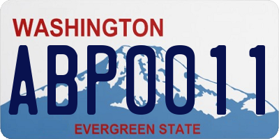 WA license plate ABP0011