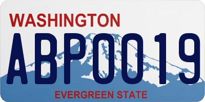 WA license plate ABP0019