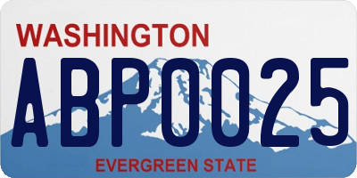 WA license plate ABP0025