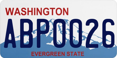 WA license plate ABP0026