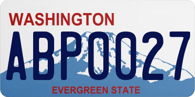 WA license plate ABP0027