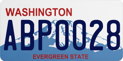 WA license plate ABP0028