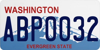 WA license plate ABP0032