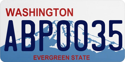 WA license plate ABP0035