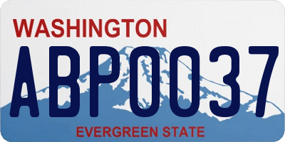 WA license plate ABP0037