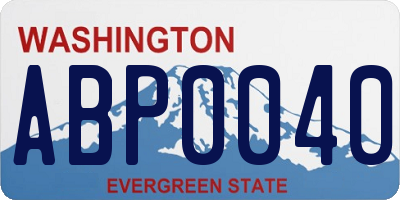 WA license plate ABP0040