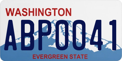 WA license plate ABP0041