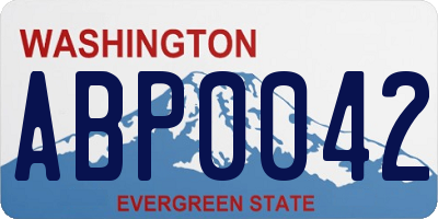 WA license plate ABP0042