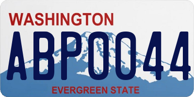 WA license plate ABP0044