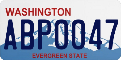 WA license plate ABP0047