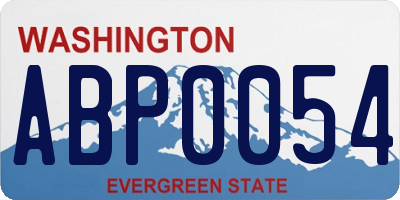 WA license plate ABP0054