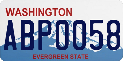WA license plate ABP0058