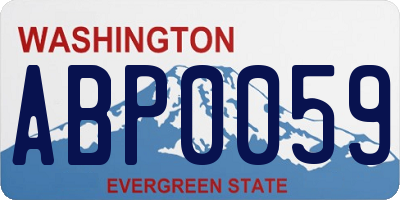 WA license plate ABP0059
