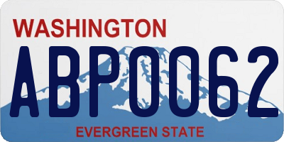 WA license plate ABP0062