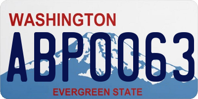 WA license plate ABP0063