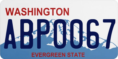 WA license plate ABP0067