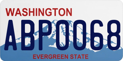 WA license plate ABP0068