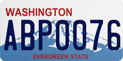WA license plate ABP0076