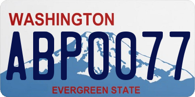 WA license plate ABP0077