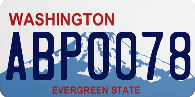 WA license plate ABP0078