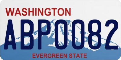 WA license plate ABP0082
