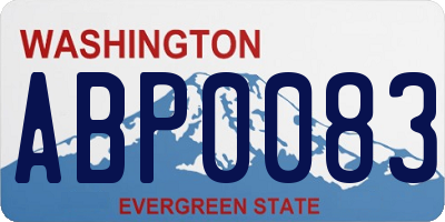 WA license plate ABP0083
