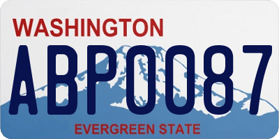 WA license plate ABP0087