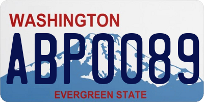 WA license plate ABP0089
