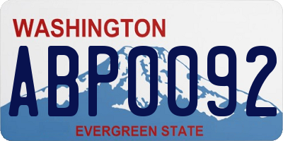 WA license plate ABP0092