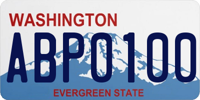 WA license plate ABP0100