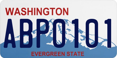WA license plate ABP0101