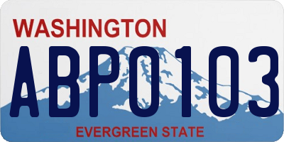 WA license plate ABP0103