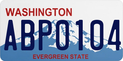 WA license plate ABP0104