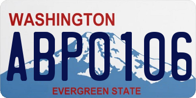 WA license plate ABP0106