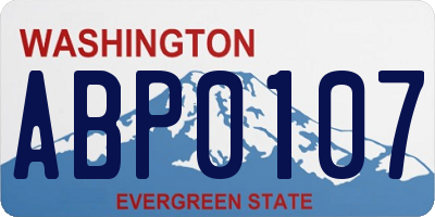 WA license plate ABP0107