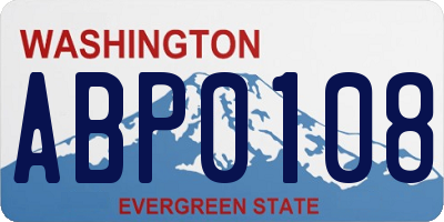 WA license plate ABP0108